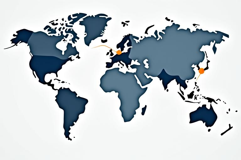 Carte du monde stylisée avec des chemins traçant des itinéraires de voyage solo personnalisés, symbolisant la planification experte.